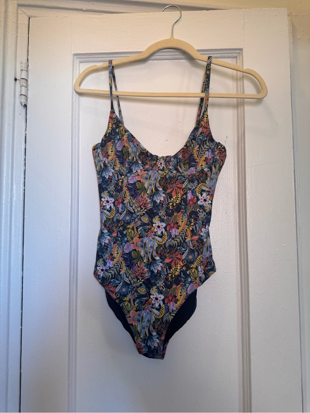 Onia Floral One-Piece Swimsuit in Navy Multicolor